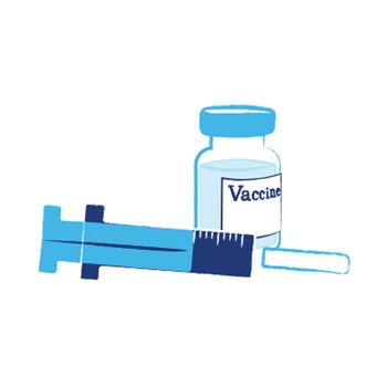 Graphic of a vaccine vial and syringe